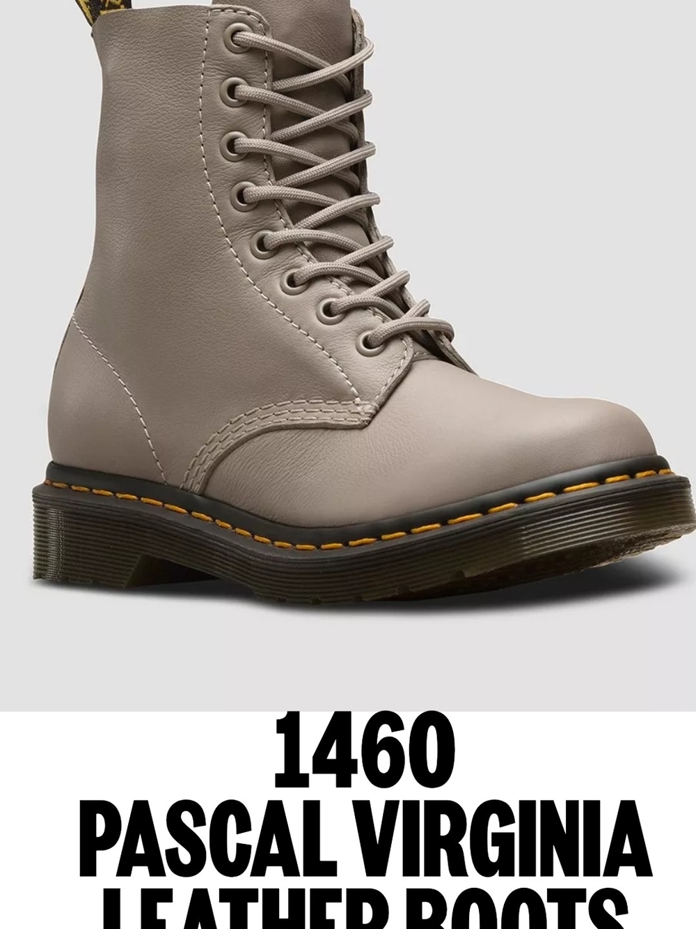 Dr. Martens Lace-Up 8-Eye Boots in Stone